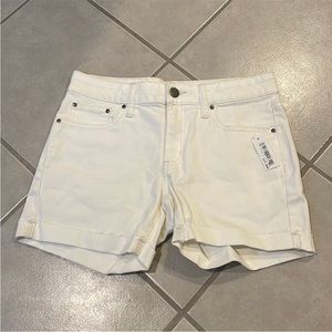 Daily Ritual white jean shorts NWT distressed edges